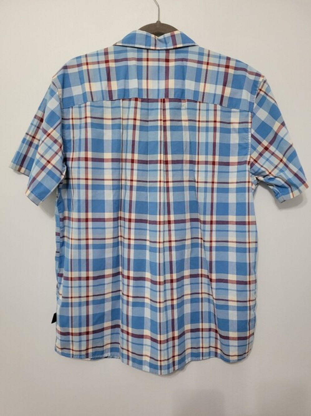 Patagonia Men's Fezzman Short Sleeve Button Down Shirt Size L Blue Red Plaid - Picture 8 of 9